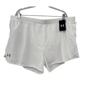 New NWT Under Armour US Women's White Lined Athletic Shorts 3X 3XL